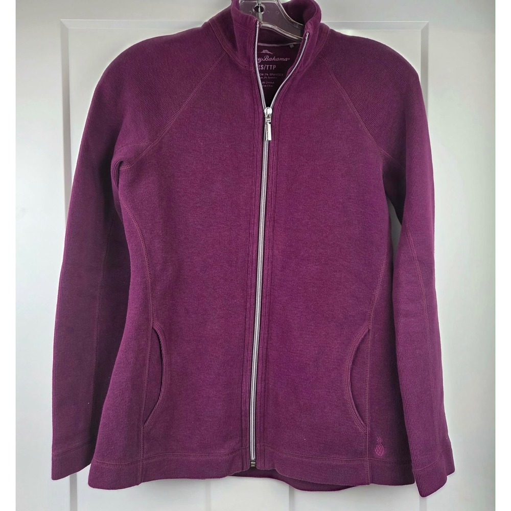 Tommy Bahama Womens XXS Purple Plum Full Zip Jacket Sweatshirt